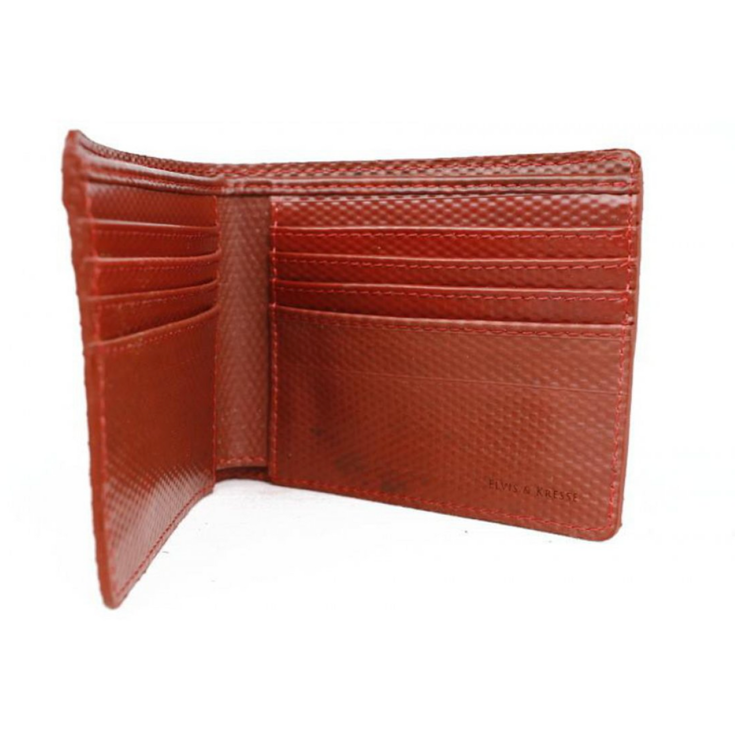 Elvis & Kresse Reclaimed Firehose Billfold Wallet - Red - Life Before Plastic